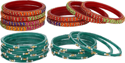 Somil Glass Beads, Crystal Bangle Set(Pack of 10)