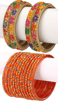 1st Time Glass Enamel Bangle Set(Pack of 16)
