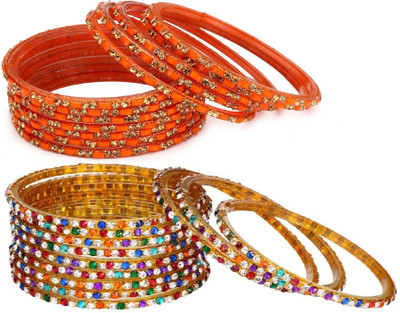 Somil Glass Beads, Crystal Bangle Set(Pack of 24)