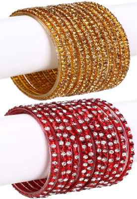 AFAST Glass Enamel Bangle Set(Pack of 24)