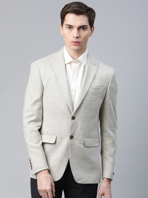 LOUIS PHILIPPE Self Design Single Breasted Formal Men Blazer(Brown)