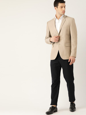 INVICTUS Self Design Single Breasted Casual Men Blazer(Beige)