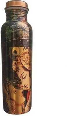 GOLDEN VALLEY Copper Bottle for Water Radha Krishna Print 1 Liter Dirt Proof Leak Proof 1000 ml Bottle(Pack of 1, Copper, Copper)