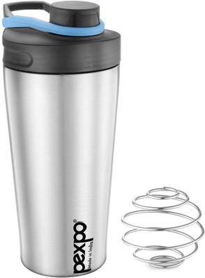 Pexpo Kayo 800 ML Stainless Steel Gym Shaker Steel Finish 800 ml Shaker  (Pack of 1, Silver, Steel)