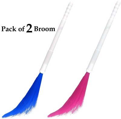 Cyber Seles CyberBazaar Blue and Pink Plastic Broom. Silicone, Plastic Wet and Dry Broom Silicone, Plastic Wet and Dry Broom(Blue, Pink, 2 Units)