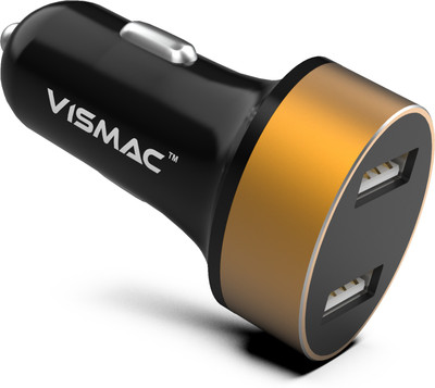 vismac 15.5 W Turbo Car Charger(Black, Gold)