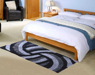 SPA Furnishing Black, Grey Polyester Area Rug(2 ft,  X 1 ft, Rectangle)