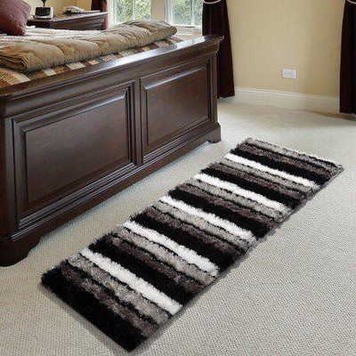 SPA Furnishing Black Polyester Carpet(2 ft,  X 1 ft, Rectangle)