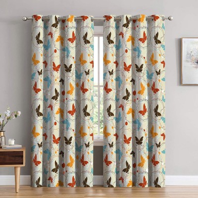 MUSKAN DECORE 147 cm (5 ft) Polyester Blackout Window Curtain (Pack Of 2)(Printed, Multicolor)