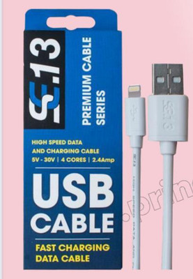 SE.13 Lightning Cable 1 m D02(Compatible with APPLE IPHONE, White, One Cable)