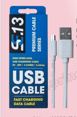 SE.13 Micro USB Cable 1 m D03(Compatible with MOBILE PHONE, White)