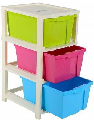 ELIGHTWAY MART 3 Compartments PLASTIC DESK ORGANIZER(MULTIOCLOR)