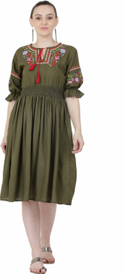 Karleep Casual Embroidered Women Light Green Top