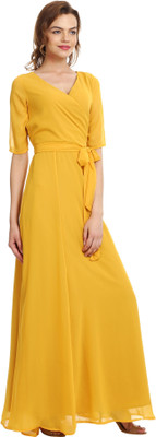 shaper Women Maxi Yellow Full Length Dress