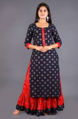 Shree hariom collection Women Kurta and Skirt Set