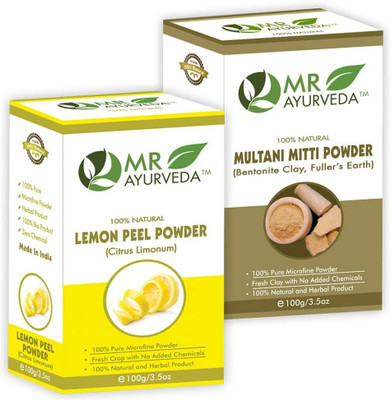 MR Ayurveda Lemon Peel Powder & Multani Mitti Powder - Set of 2(200 g)