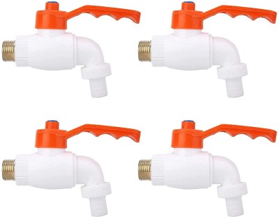 SS BATTH PVC Plastic Turkey White Nozzle Bib Cock Tap for Bathroom PVC Plastic Turkey White Nozzle Bib Cock Tap for Bathroom Nozzle Cock Faucet(Single Handle Installation Type)