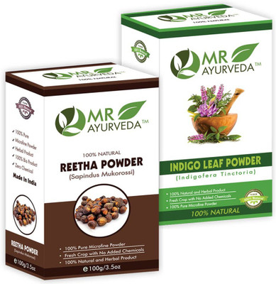 MR Ayurveda Reetha Powder & Indigo Powder - Combo Pack(200 g)