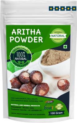 NATURAL AND HERBAL PRODUCTS Aritha Powder | Reetha | Indian Soapberry | Soap Nuts | Soapberries For Hair Care(Growth, Fall, Color, Conditioner) and Skin Care