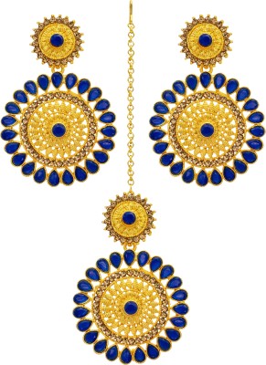 R A Enterprises Alloy Gold-plated Blue Jewellery Set(Pack of 1)