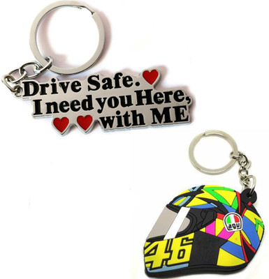 ShopTop helmet and Drive safe with me keyring Key Chain