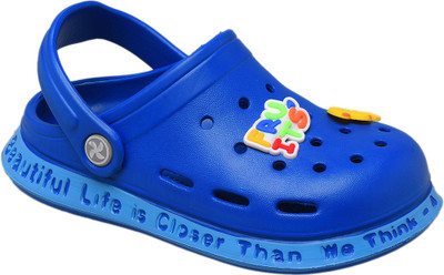 Yellow Bee Boys Sling Back Clogs(Dark Blue , 2.5-3 Years)