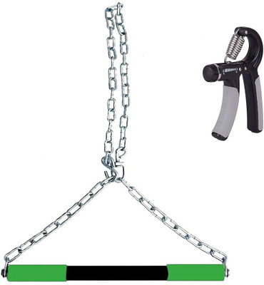Dinetic Height Increasing & Pull up Chain Chin up Bar with adjustable hand gripper Fitness Accessory Kit Kit