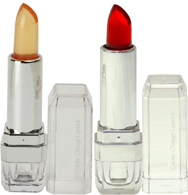 THTC Transparent color change jelly moisturizing lipstick Pack Of 2(Pink, 7.2 g)