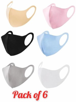 vien Anti-pollution Dust Masks PH2.5 Unisex Respirator Washable and Reusable Face Mask Women Men Safety Mask MK-3016-6CLR COMBO Water Resistant, Reusable, Washable Cloth Mask (Black, White, Beige, Blue, Grey, Pink, Free Size, Pack of 6) MK-3016-6CLR Water Resistant, Reusable, Washable Cloth Mask Wit