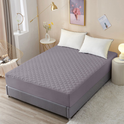 LITHARA Fitted Single Size Breathable, Stretchable, Waterproof Mattress Cover(Grey)