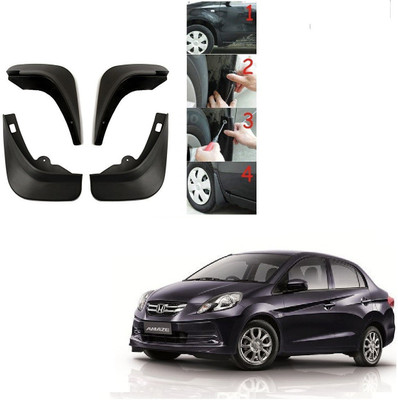 KOZDIKO Rear Mud Guard, Front Mud Guard For Honda Amaze 2013, 2014, 2015, 2017(Black)