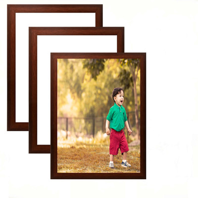 SJM ENTERPRISES Wood Wall Photo Frame(Brown, 3 Photo(s), A-4)