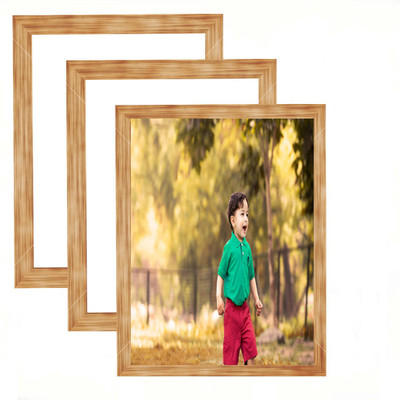 SJM ENTERPRISES Wood Wall Photo Frame(Brown, 3 Photo(s), A 4)