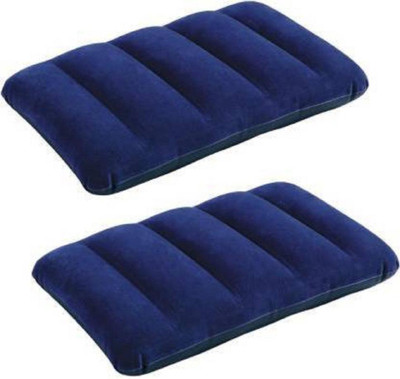 Pragati Hub Air Solid Travel Pillow Pack of 2(Blue)