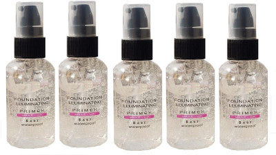 ADJD PROFESSIONAL OIL CONTROL & WATER PROOF GEL BASE FACE PRIMER PACK OF 5 Primer  - 150 ml(TRANSPARENT)