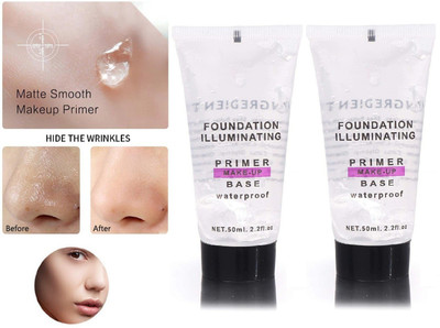 ADJD MAKEUP BASE GEL WATER PROOF & LONG LASTING FACE PRIMER PACK OF 2 Primer  - 100 ml(TRANSPARENT)