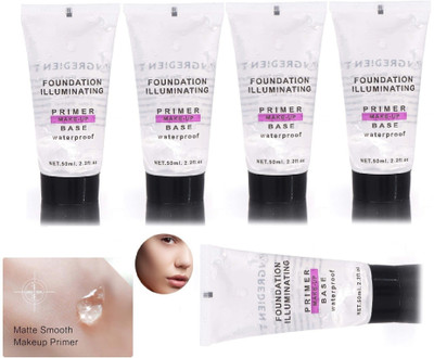 MYEONG PERFECT MAKEUP BASE GEL WATER PROOF PRIMER COMBO OF 5 Primer  - 250 ml(TRANSAPARENT)