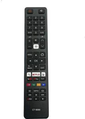 Akshita Compatible For CT-8069 Smart TV Universal Remote Control ( Chake Image With Old Remote ) TOSHIBA Remote Controller(Black)