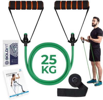 BOLDFIT Resistance Tube, Exercise & Stretching Resistance Band Set For Men & Women Workout Resistance Tube(Green)
