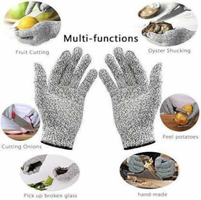 Arumart CUT RESISTANT LEVEL-5 GLOVES PACK OF 1 PAIR Synthetic  Safety Gloves(Pack of 2)