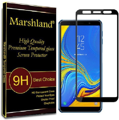 MARSHLAND Tempered Glass Guard for Full Glue Screen Protector Anti Scratch Oleo Phobic Coating Bubble Free 9H Tempered Glass, Black, Samsung Galaxy A7 2018 Edition(Pack of 1)