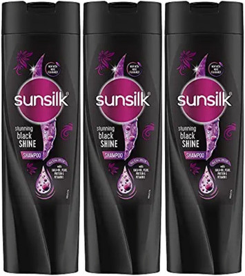 SUNSILK STUNNING BLACK SHINE SHAMPOO WITH AMLA PEARL COMPLEX (340 ml X 3N) (1020 ml)(1020 ml)