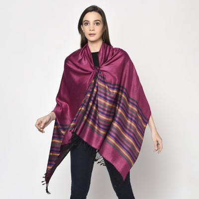 OSWAL Viscose Striped Women Shawl(Pink)