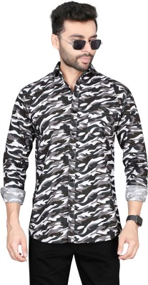 5TH ANFOLD Men Printed Casual White Shirt