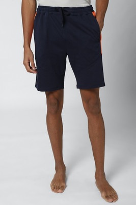 PETER ENGLAND Solid Men Dark Blue Regular Shorts