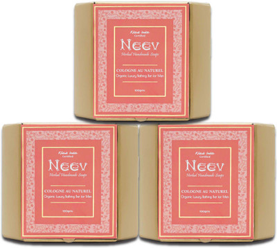Neev Cologne Au Naturel Organic Luxury Bathing Bar For Men (100gm)- Set Of 3(300 g)