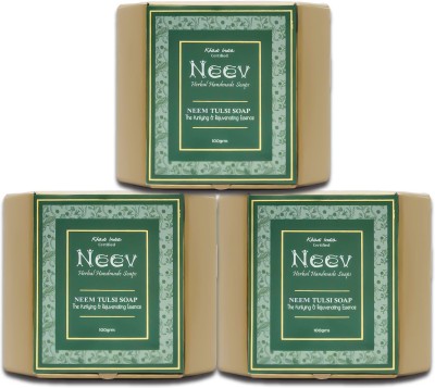 Neev Neem Tulsi Handmade Soap- The purifying and rejuvenating essence (100gm)- Set Of 3(3 x 100 g)