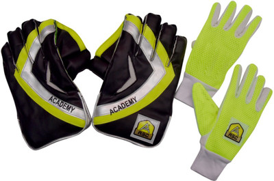 ASC Academy Wicket Keeping Gloves Combo With Inner Gloves (Green) Wicket Keeping Gloves(Green)