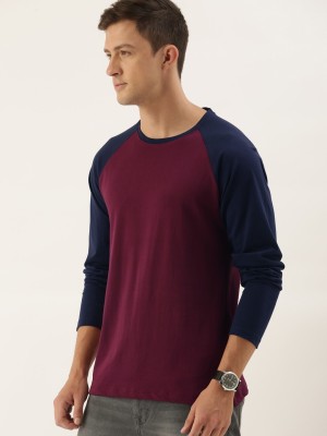 INVICTUS Colorblock Men Round Neck Purple T-Shirt