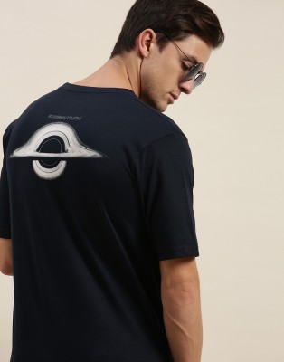 DIFFERENCE OF OPINION Graphic Print Men Round Neck Dark Blue T-Shirt